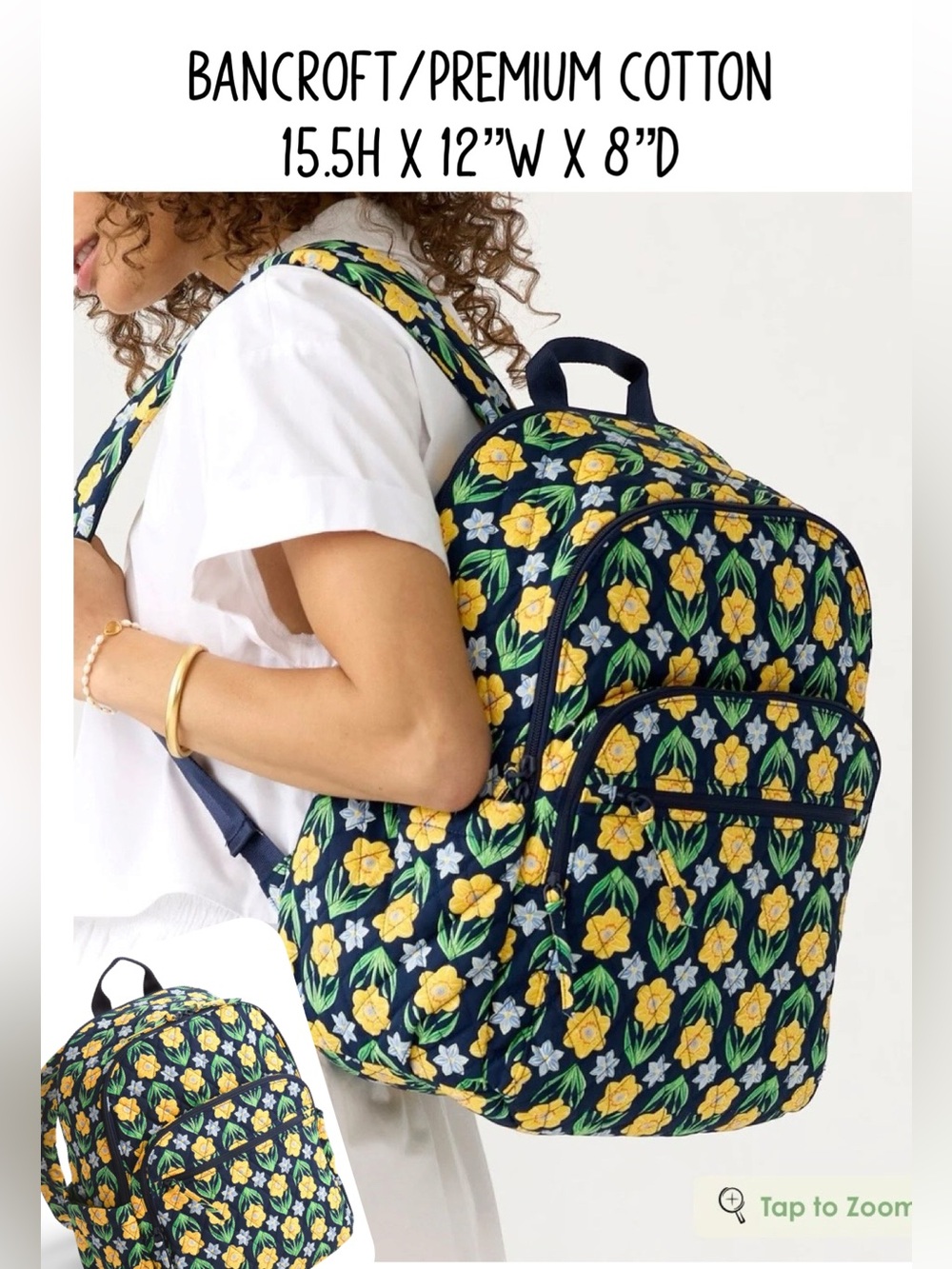 🌸Vera Bradley Bancroft Premium Cotton Backpack